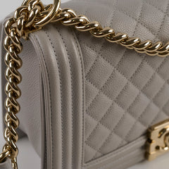 Chanel Caviar Old Medium Grey Series Microchip
