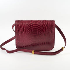 Celine Python Medium Classic Box Burgundy