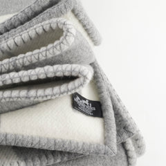 Hermes Avalon Throw Blanket Ecru and Gris Clair