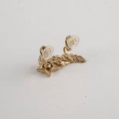 Chanel Plated Strass & Faux Pearl CC Earcuff Clip On Earrings