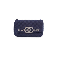 Chanel Cruise Line Denim Small Flap Bag Navy