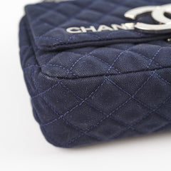 Chanel Cruise Line Denim Small Flap Bag Navy