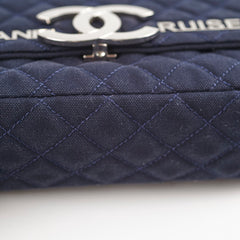 Chanel Cruise Line Denim Small Flap Bag Navy