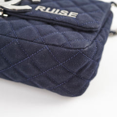 Chanel Cruise Line Denim Small Flap Bag Navy