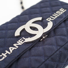 Chanel Cruise Line Denim Small Flap Bag Navy