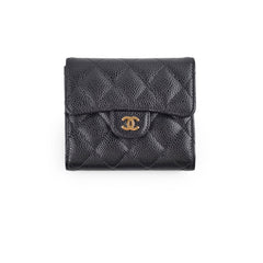 Chanel Fold Caviar Black Wallet