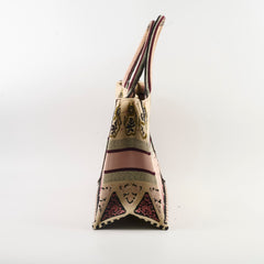 Christian Dior Canvas Embroidered Geometric Medium Book Tote