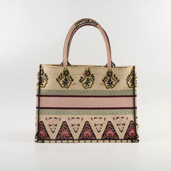 Christian Dior Canvas Embroidered Geometric Medium Book Tote
