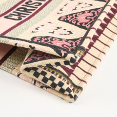 Christian Dior Canvas Embroidered Geometric Medium Book Tote