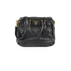 Prada Gaufre Nappa Leather Tote Black