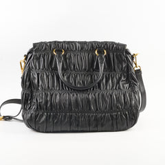 Prada Gaufre Nappa Leather Tote Black