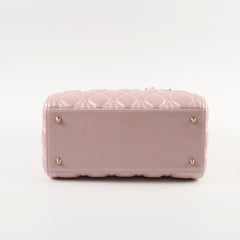 Christian Dior Medium Lambskin Lady Dior Iridescent Pink