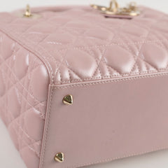 Christian Dior Medium Lambskin Lady Dior Iridescent Pink
