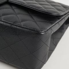 Chanel Jumbo Caviar Single Flap Black Series 12