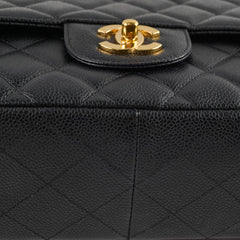 Chanel Jumbo Caviar Single Flap Black Series 12