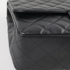 Chanel Jumbo Caviar Single Flap Black Series 12