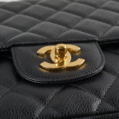 Chanel Jumbo Caviar Single Flap Black Series 12