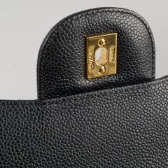 Chanel Jumbo Caviar Single Flap Black Series 12