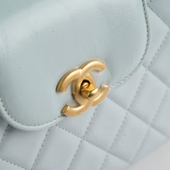 Chanel Mini Kelly Blue Calfskin Microchipped