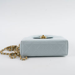 Chanel Mini Kelly Blue Calfskin Microchipped