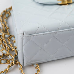 Chanel Mini Kelly Blue Calfskin Microchipped
