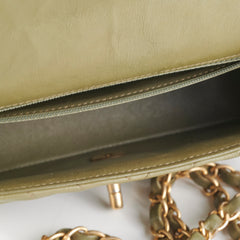 ITEM 27 - Chanel Mini Rectangular Cuba Chevron Bag Khaki