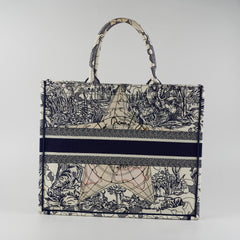 ITEM 20 - Dior Large Book Tote Around the World Navy