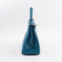 Hermes Kelly 28 blue T Stamp