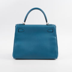 Hermes Kelly 28 blue T Stamp