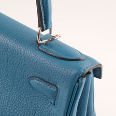 Hermes Kelly 28 blue T Stamp