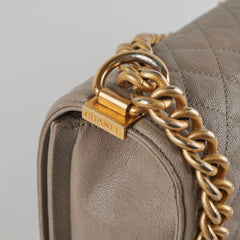 ITEM 31 - Chanel Large New Medium Boy Bag Grey Taupe