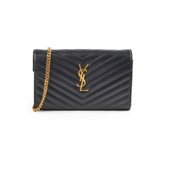 Saint Laurent Cassandre Wallet on Chain WOC Black