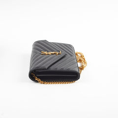 Saint Laurent Cassandre Wallet on Chain WOC Black