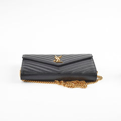Saint Laurent Cassandre Wallet on Chain WOC Black
