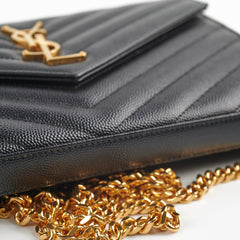 Saint Laurent Cassandre Wallet on Chain WOC Black