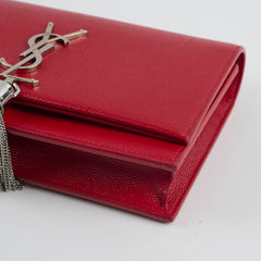 Saint Laurent Kate Tassel Wallet On Chain Red