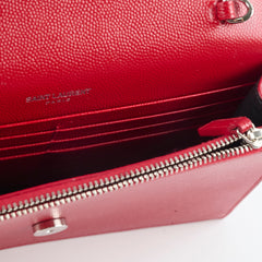 Saint Laurent Kate Tassel Wallet On Chain Red