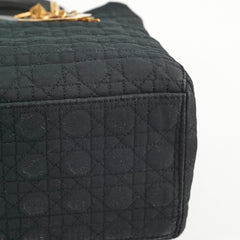 Christian Dior Lady Dior Medium Cannage Nylon Black