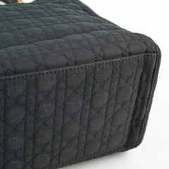 Christian Dior Lady Dior Medium Cannage Nylon Black
