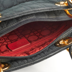 Christian Dior Lady Dior Medium Cannage Nylon Black