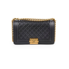 Chanel Old Medium Lambskin Boy Black Series 19