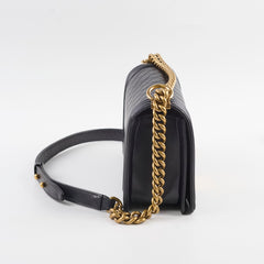 Chanel Old Medium Lambskin Boy Black Series 19