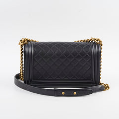 Chanel Old Medium Lambskin Boy Black Series 19