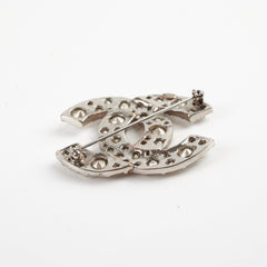 Chanel Crystal CC Brooch Large