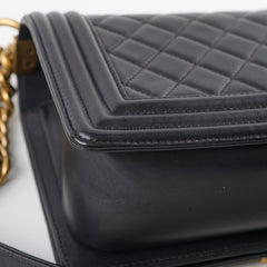 Chanel Old Medium Lambskin Boy Black Series 19