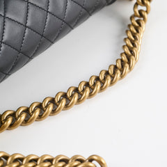 Chanel Old Medium Lambskin Boy Black Series 19
