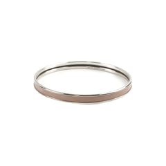 Hermes Uni Bangle Marron Glace Palladium Plated Size 65