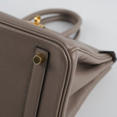 Hermes Birkin 25 Gris Ashphalt Novillo Stamp Y