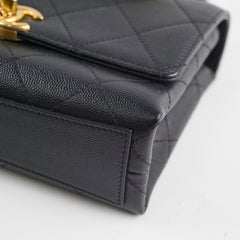 Chanel 21B Seasonal Mini  Flap Caviar Bag Black