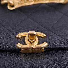 Chanel 21B Seasonal Mini  Flap Caviar Bag Black